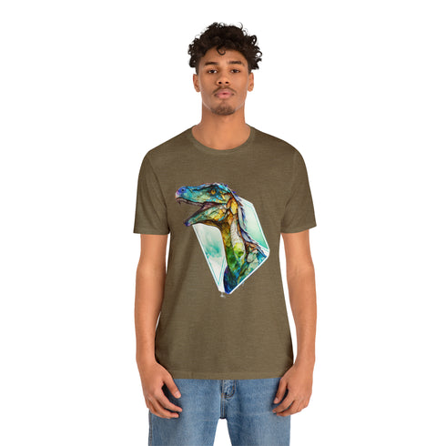 Stained Glass Velociraptor - Short Sleeve Tee